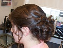pin curls style updo